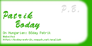 patrik boday business card
